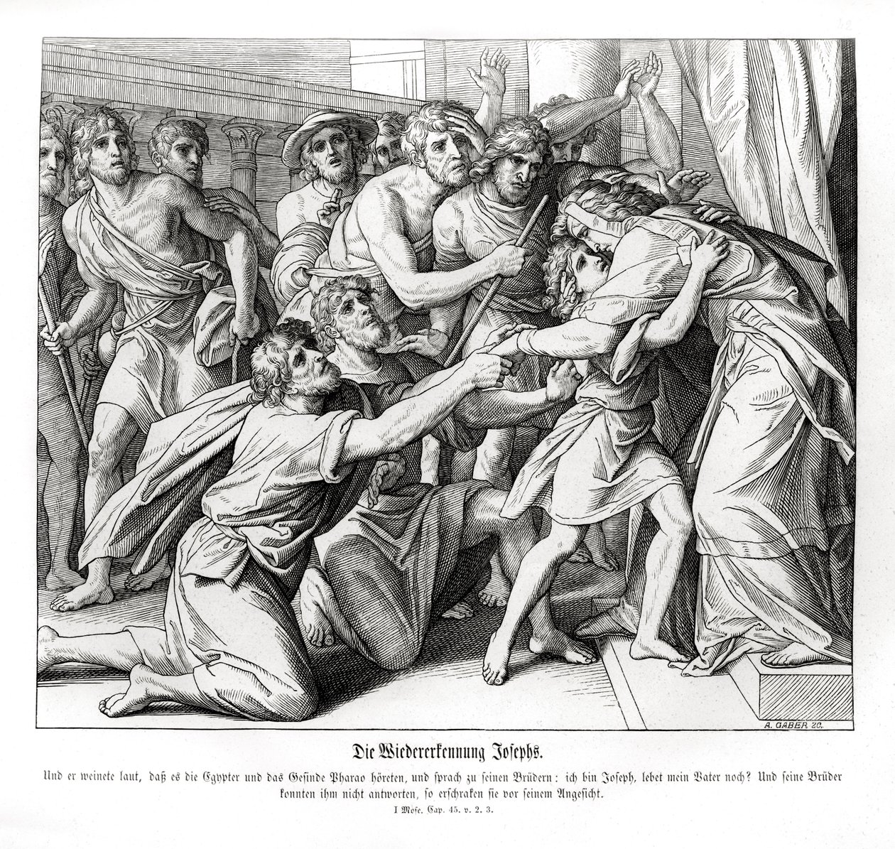 Josefa uznávají jeho bratři, Genesis od Julius Schnorr von Carolsfeld