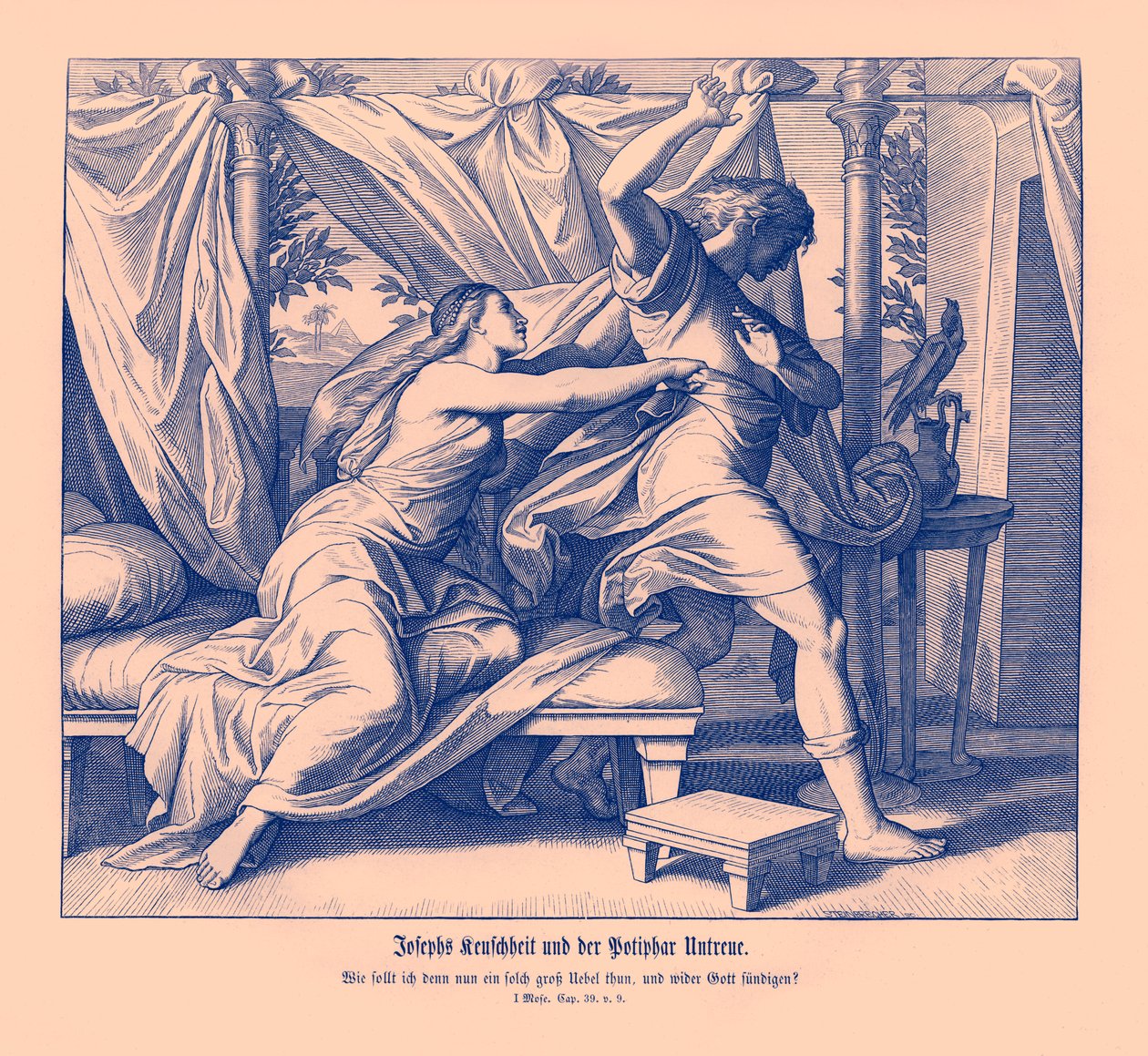 Joseph odmítá lhát s Putifarem, Genesis od Julius Schnorr von Carolsfeld