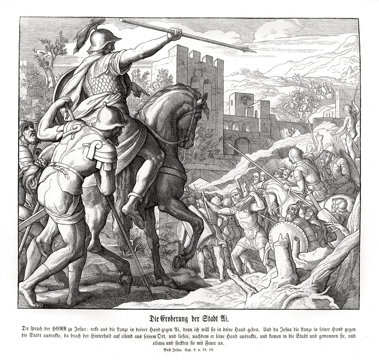 Joshua zabírá město Ai, Joshua od Julius Schnorr von Carolsfeld