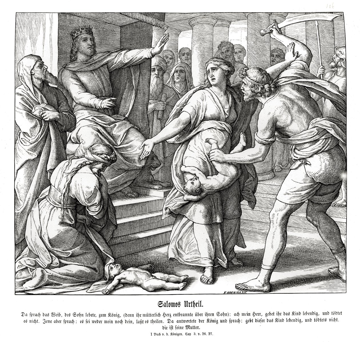 Šalamounův soud od Julius Schnorr von Carolsfeld