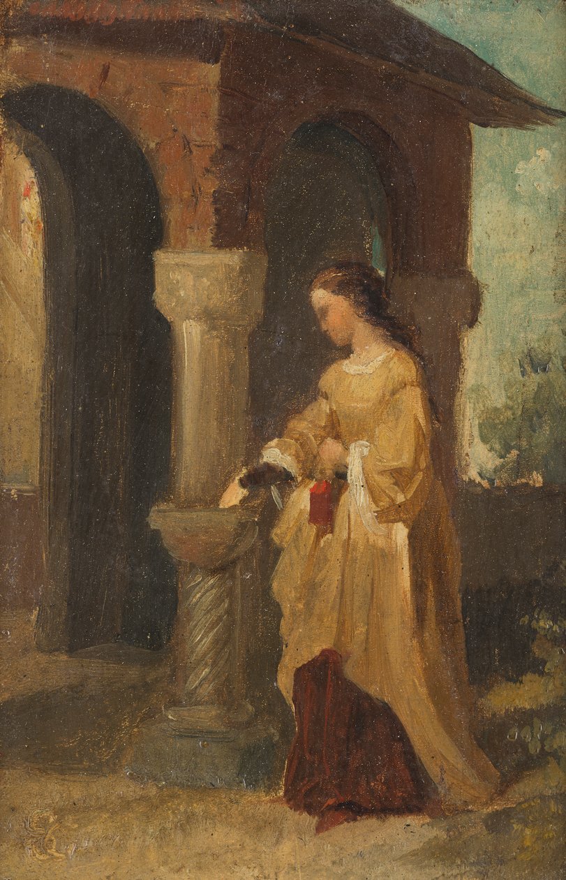 dívka před kostelem od Julius Schnorr von Carolsfeld