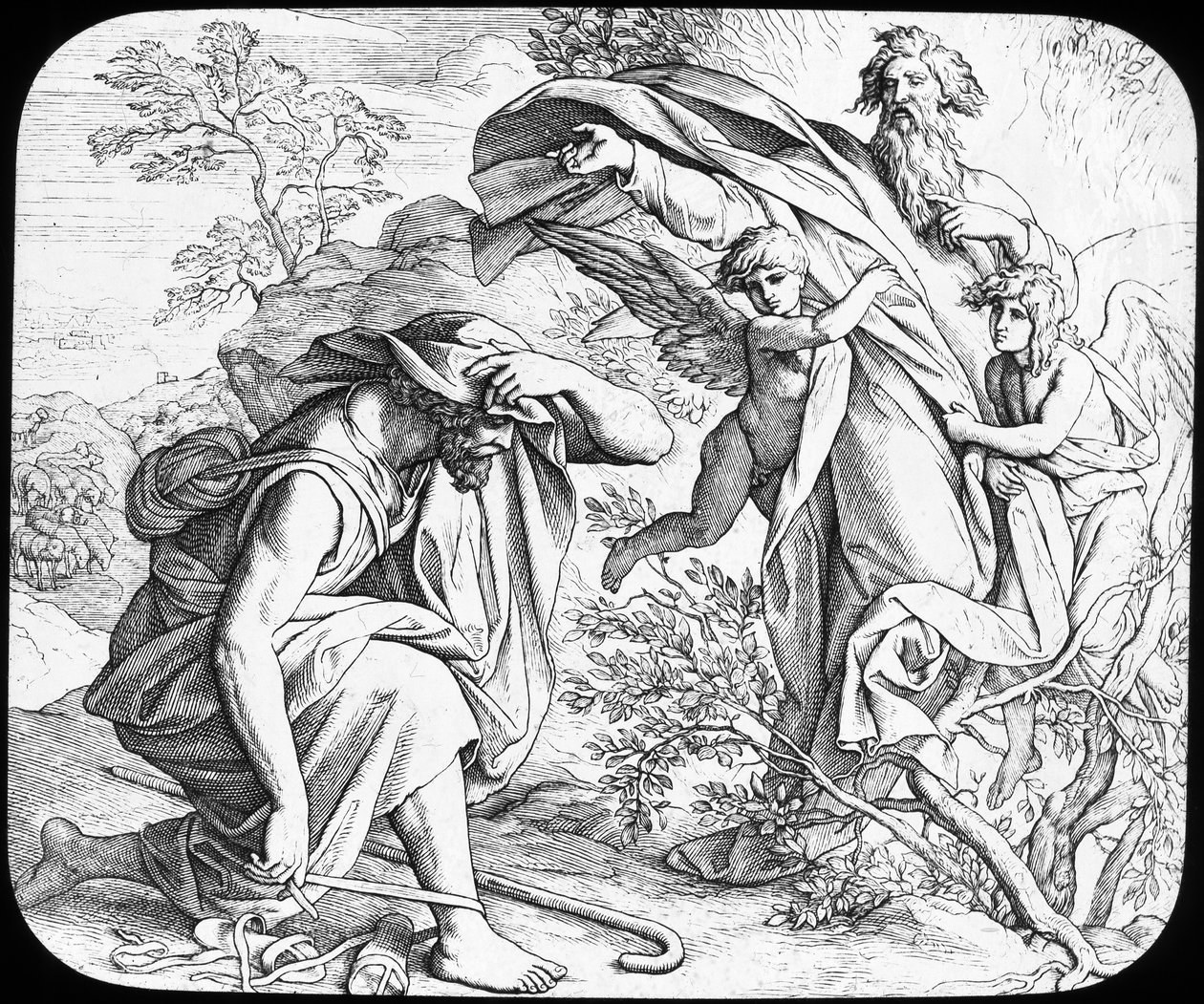 Mojžíš a hořící keř, 19. století od Julius Schnorr von Carolsfeld