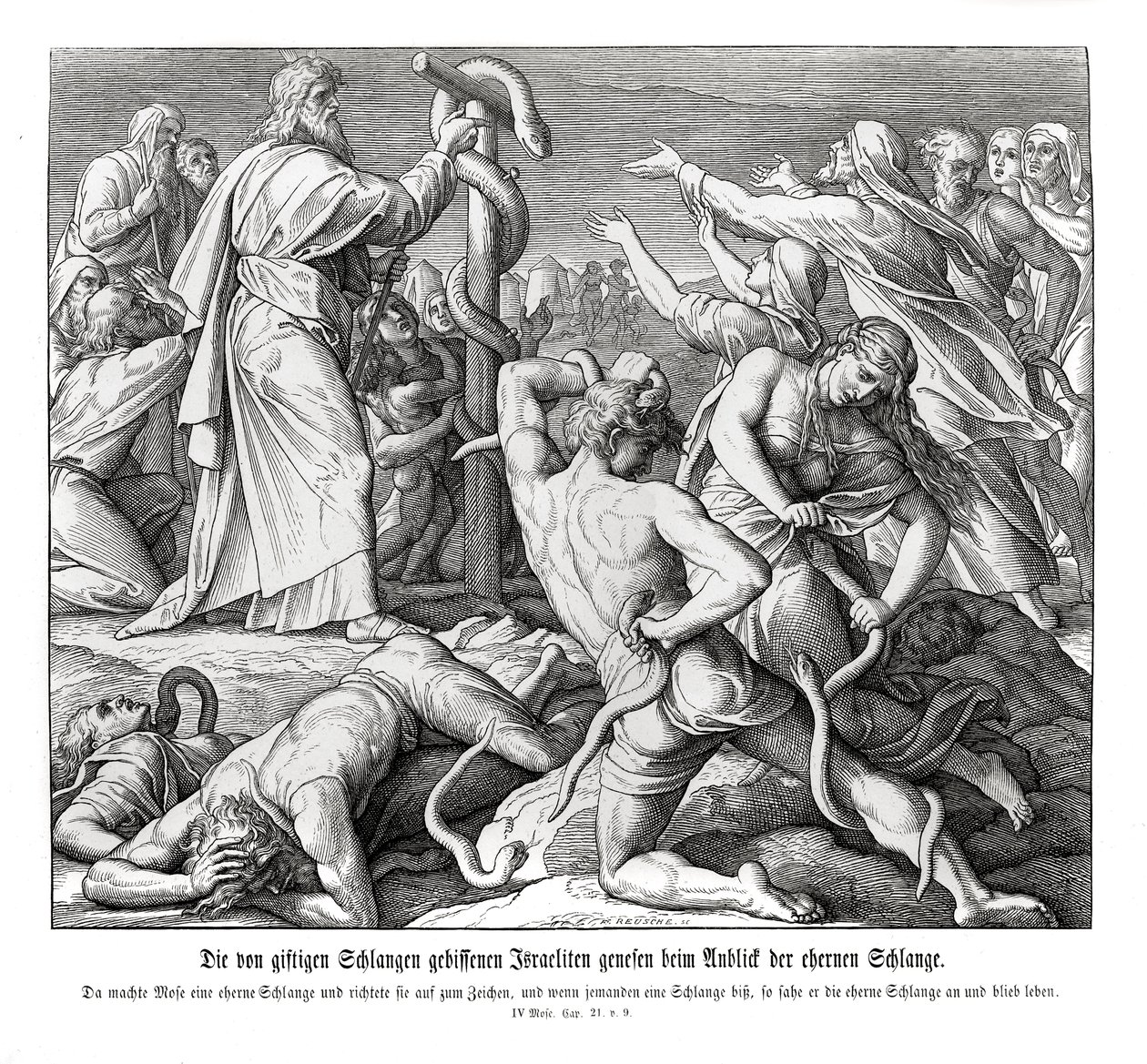 Mojžíš a měděný had, Numeri od Julius Schnorr von Carolsfeld