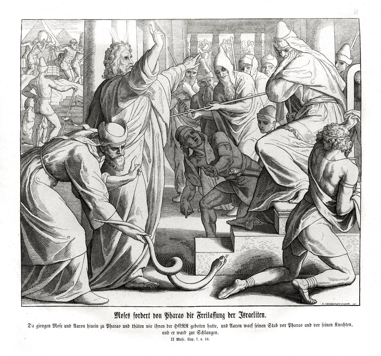 Mojžíš požaduje osvobození Izraelitů, Exodus od Julius Schnorr von Carolsfeld