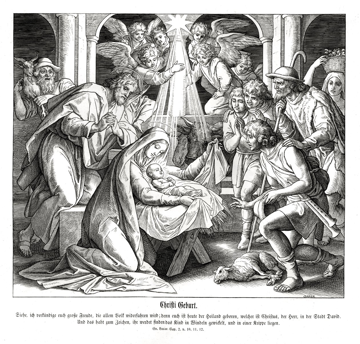 Narození Páně, Lukášovo evangelium od Julius Schnorr von Carolsfeld