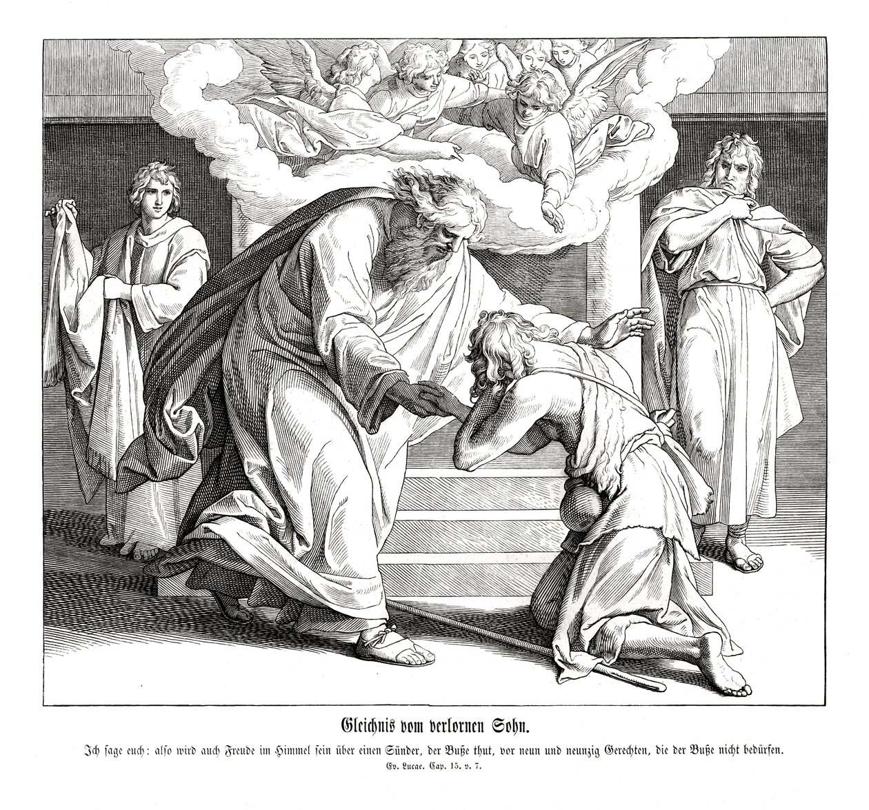 Podobenství o milosrdném Samaritánovi, Lukášovo evangelium od Julius Schnorr von Carolsfeld