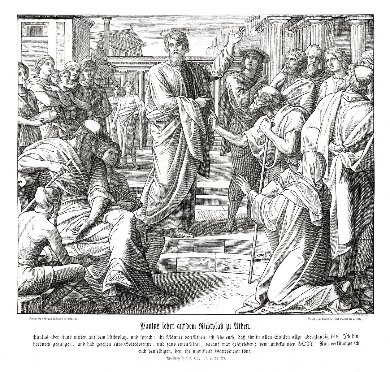 Pavel káže v Athénách Skutky apoštolů od Julius Schnorr von Carolsfeld