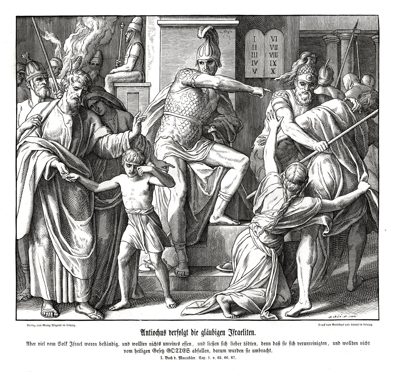 Pronásledování Izraelitů Antiochem od Julius Schnorr von Carolsfeld