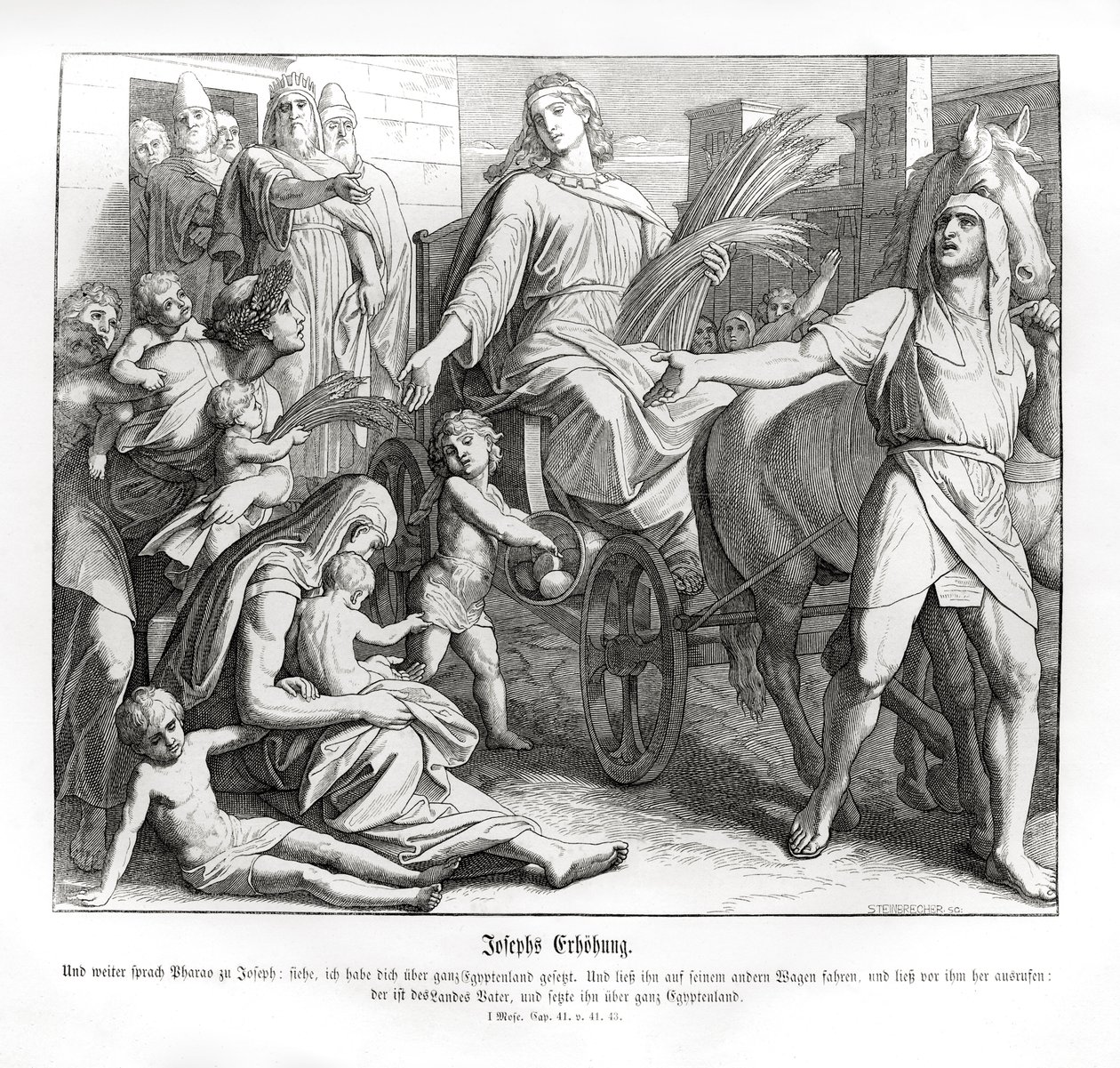 Faroah dělá Josefa vůdcem nad Egyptem, Genesis od Julius Schnorr von Carolsfeld