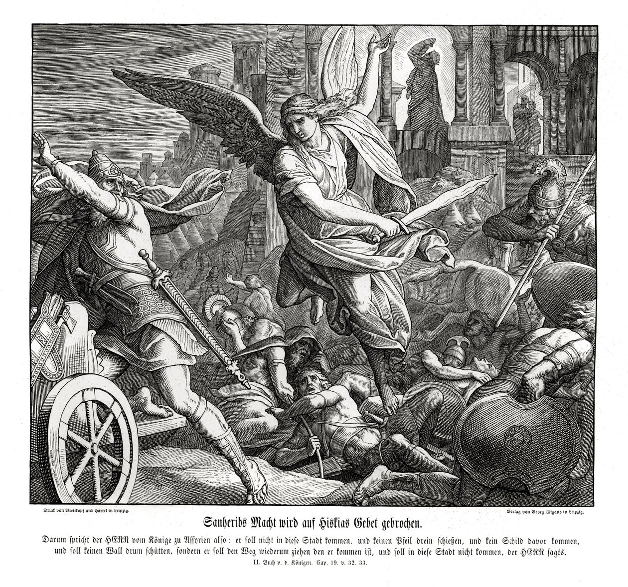 Modlitba Ezechiáše, 2 králové od Julius Schnorr von Carolsfeld