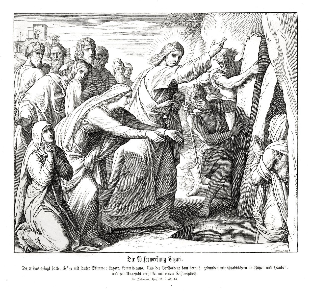 Vzkříšení Lazara, Janovo evangelium od Julius Schnorr von Carolsfeld