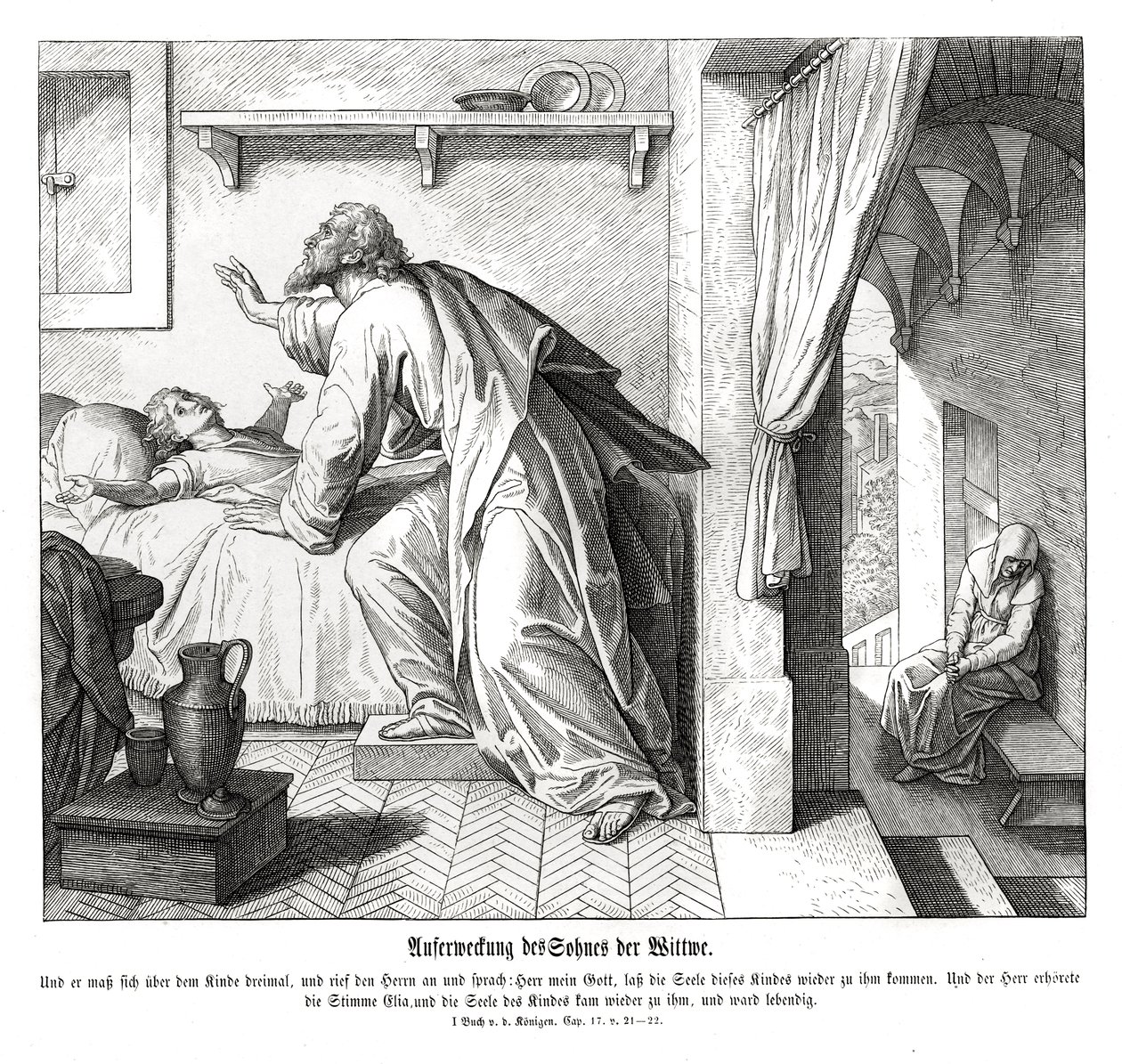 Oživení syna vdovy od Julius Schnorr von Carolsfeld