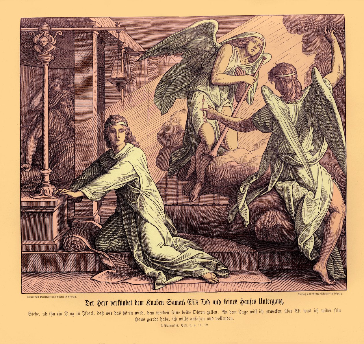 Samuel obdrží proroctví o Eliho smrti od Julius Schnorr von Carolsfeld