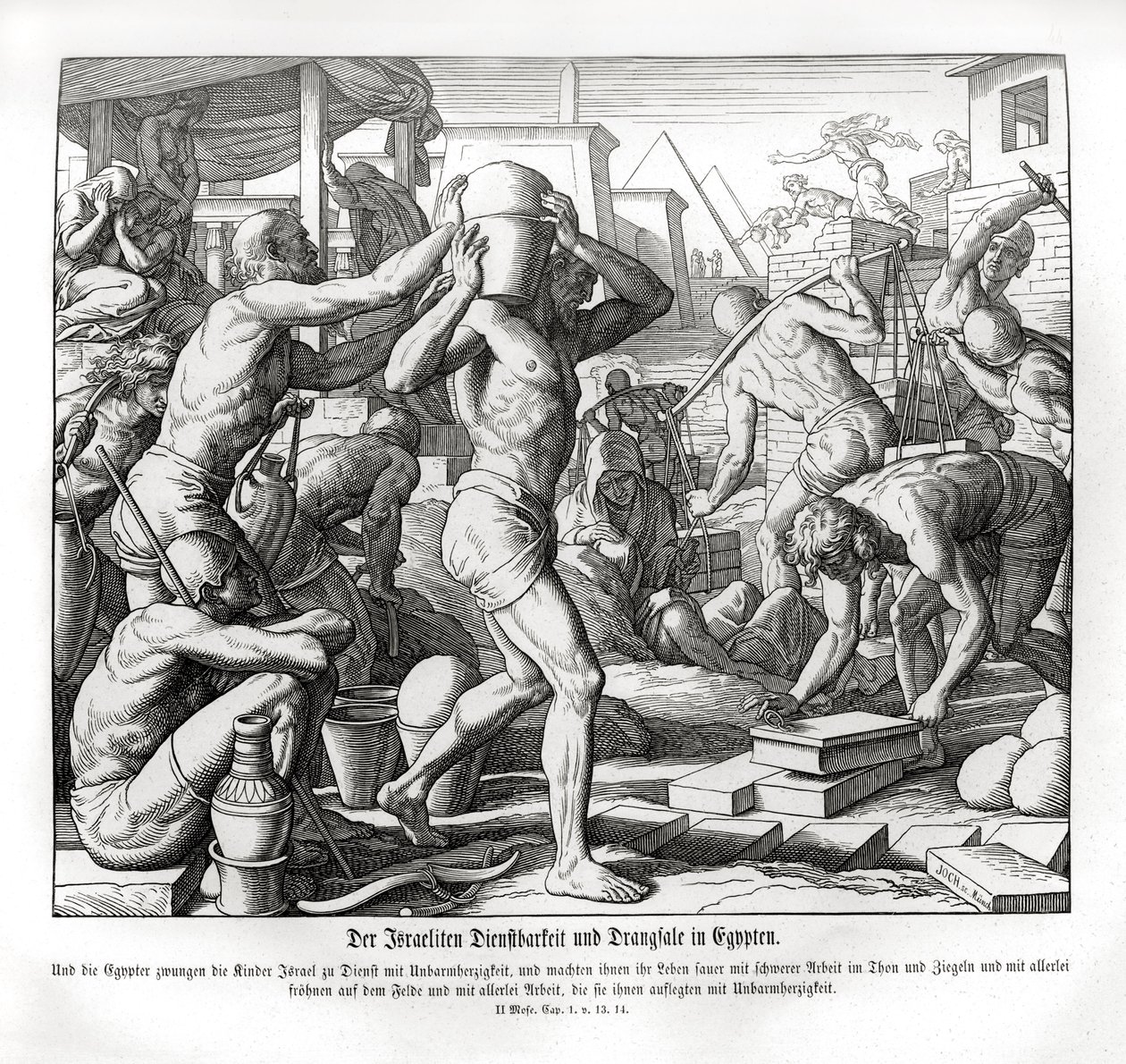 Izraelité jsou zotročeni v Egyptě, Exodus od Julius Schnorr von Carolsfeld