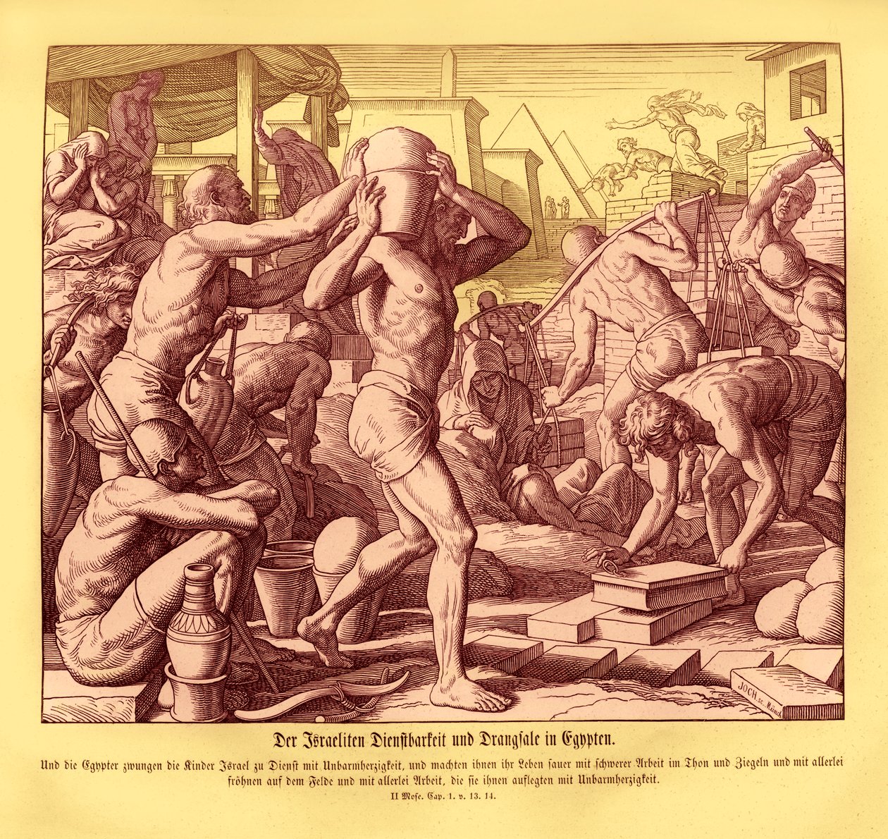Izraelité jsou zotročeni v Egyptě, Exodus od Julius Schnorr von Carolsfeld