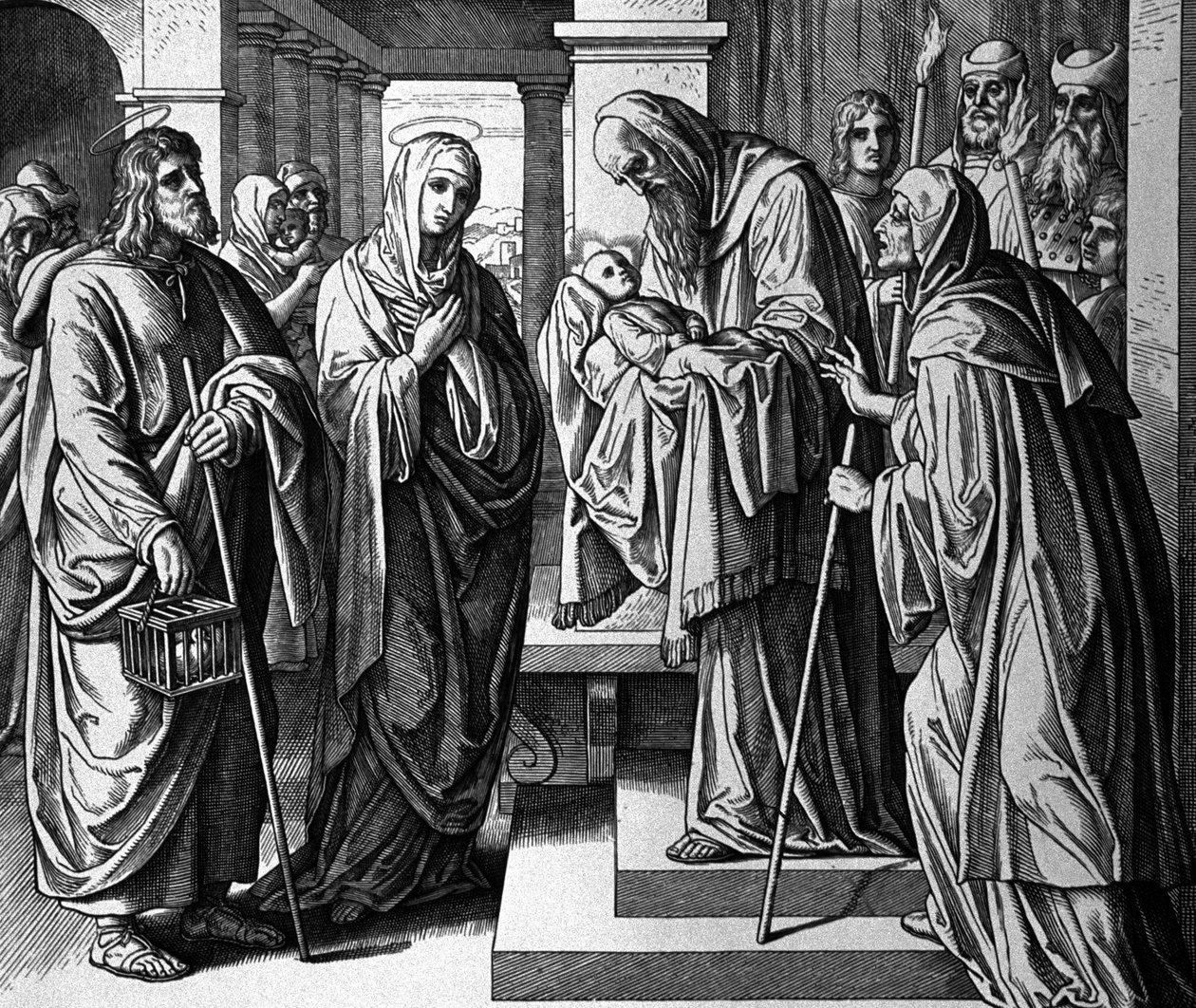 Uvedení Dítěte Ježíše v chrámu od Julius Schnorr von Carolsfeld