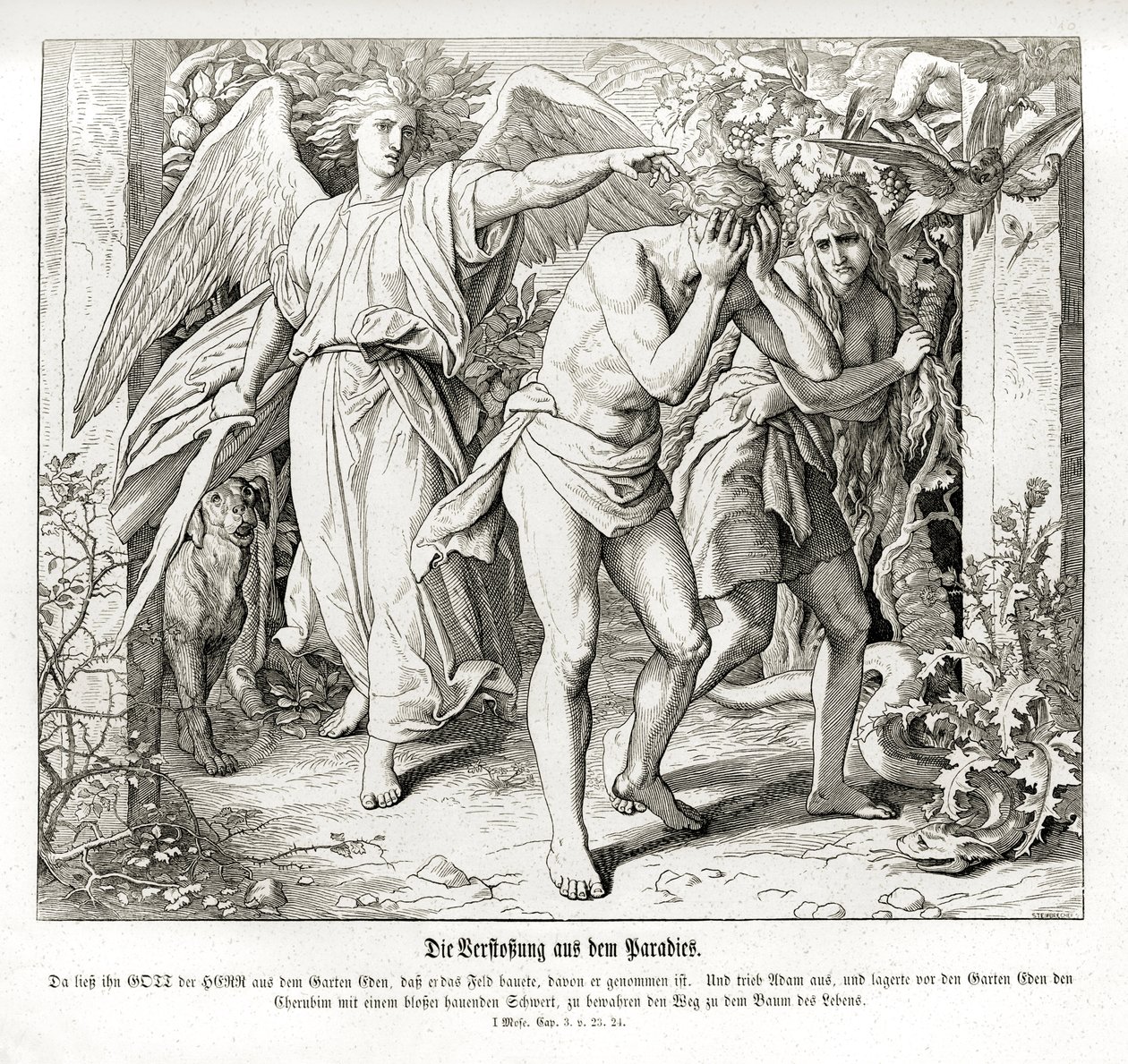 Vyhnanství z ráje, Genesis od Julius Schnorr von Carolsfeld