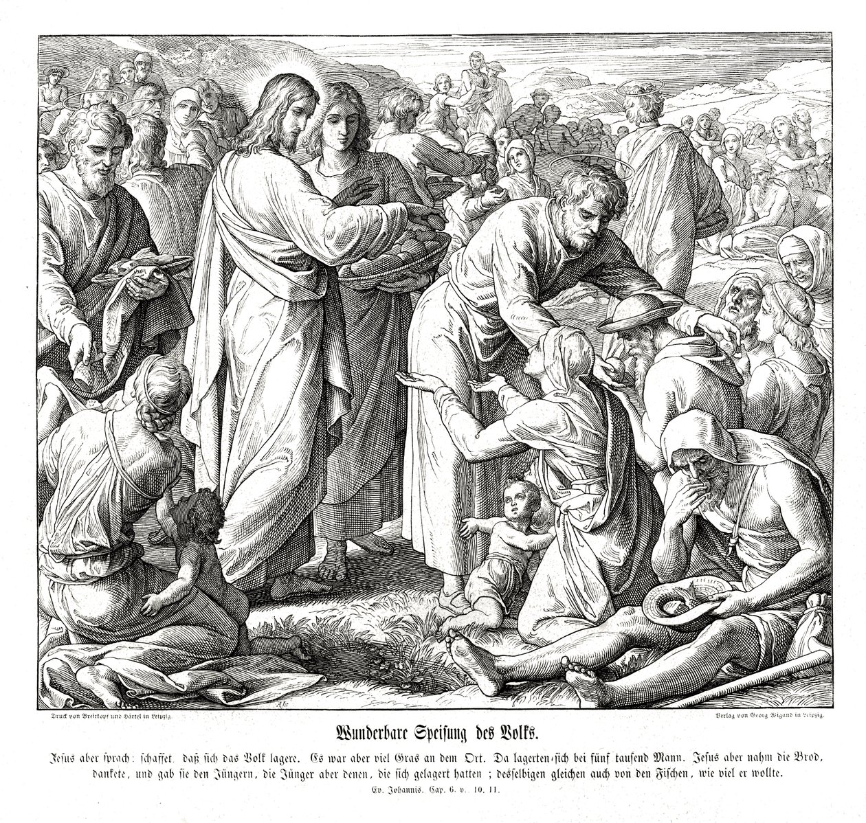 Krmení 5000, Janovo evangelium od Julius Schnorr von Carolsfeld
