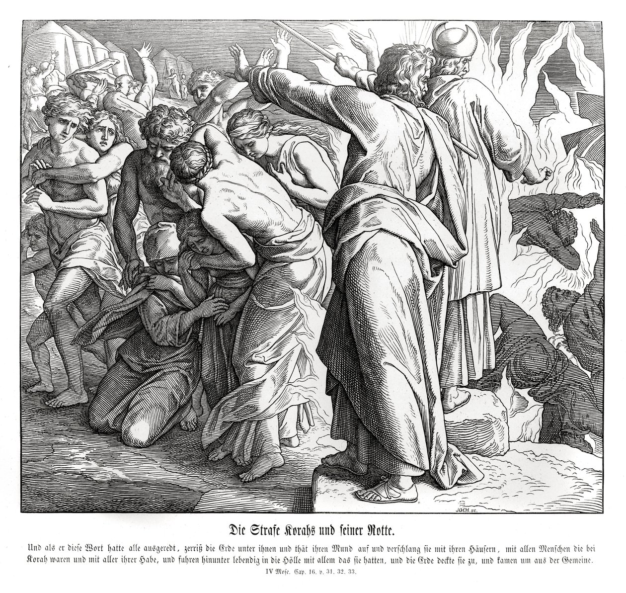 Trest Korah, Numbers od Julius Schnorr von Carolsfeld