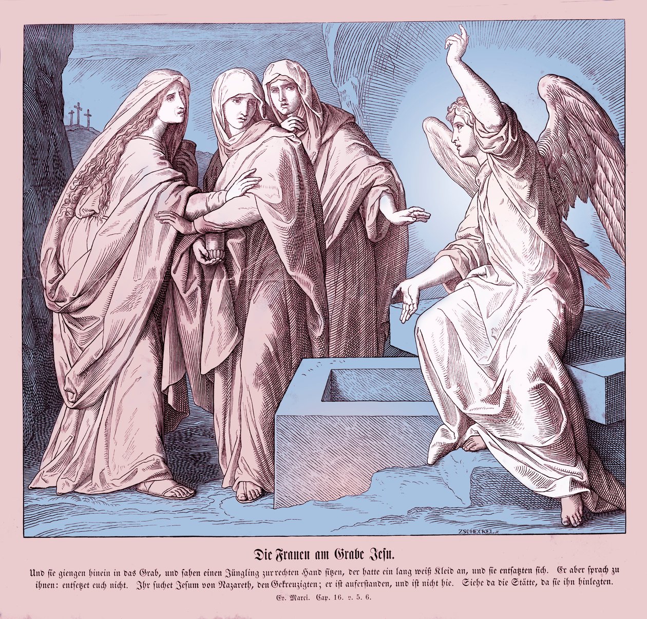 Ženy u Ježíšova hrobu, Markovo evangelium od Julius Schnorr von Carolsfeld