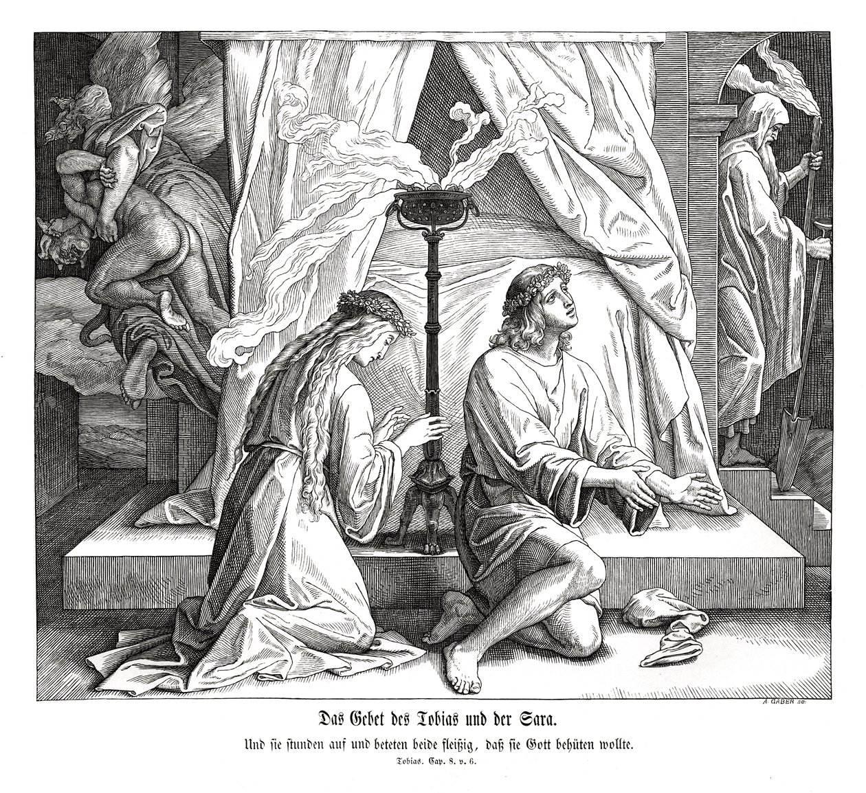 Modlitba Tobiáše a Sáry, Kniha Tobit od Julius Schnorr von Carolsfeld