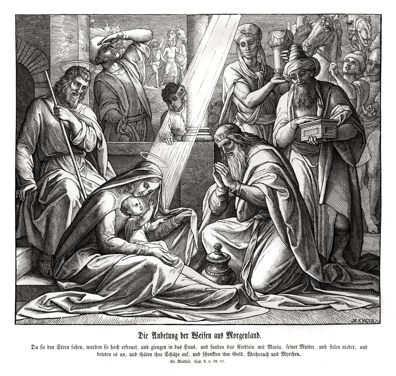 Mudrci, Matoušovo evangelium od Julius Schnorr von Carolsfeld