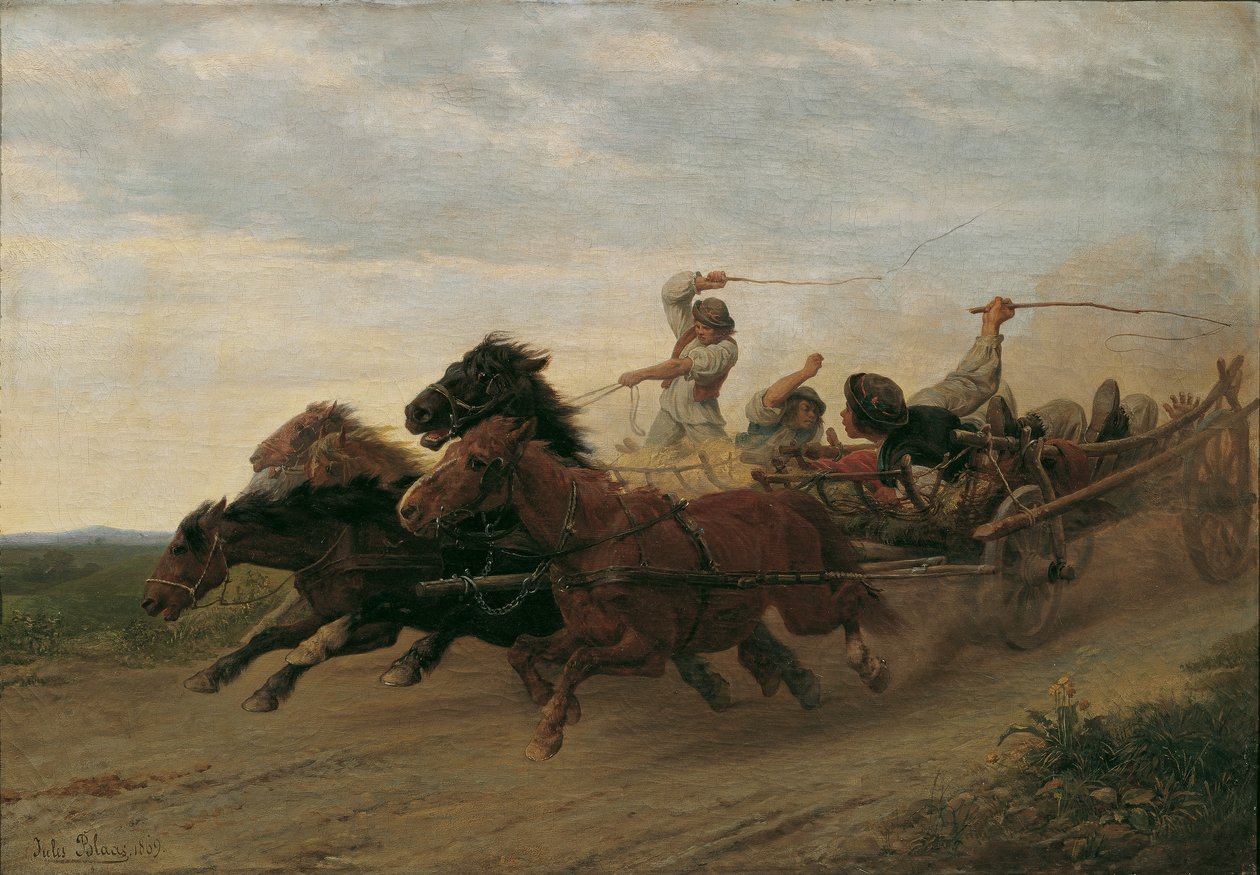 Závod opilých slovenských sedláků od Julius von Blaas d. Ä.
