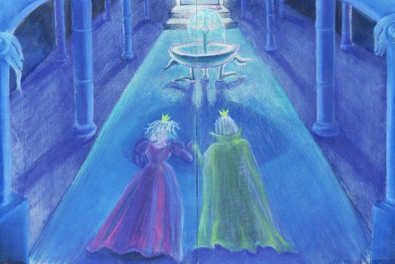 Žabí princ Happily Ever After (olejový pastel a barva na papíře) od Jung Sook Nam