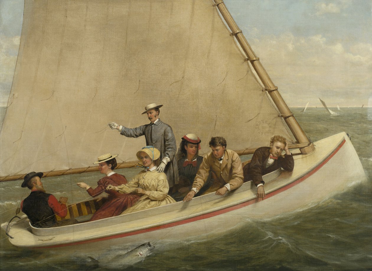 Rybaření v Catboat v Great South Bay, 1871 od Junius Brutus Stearns