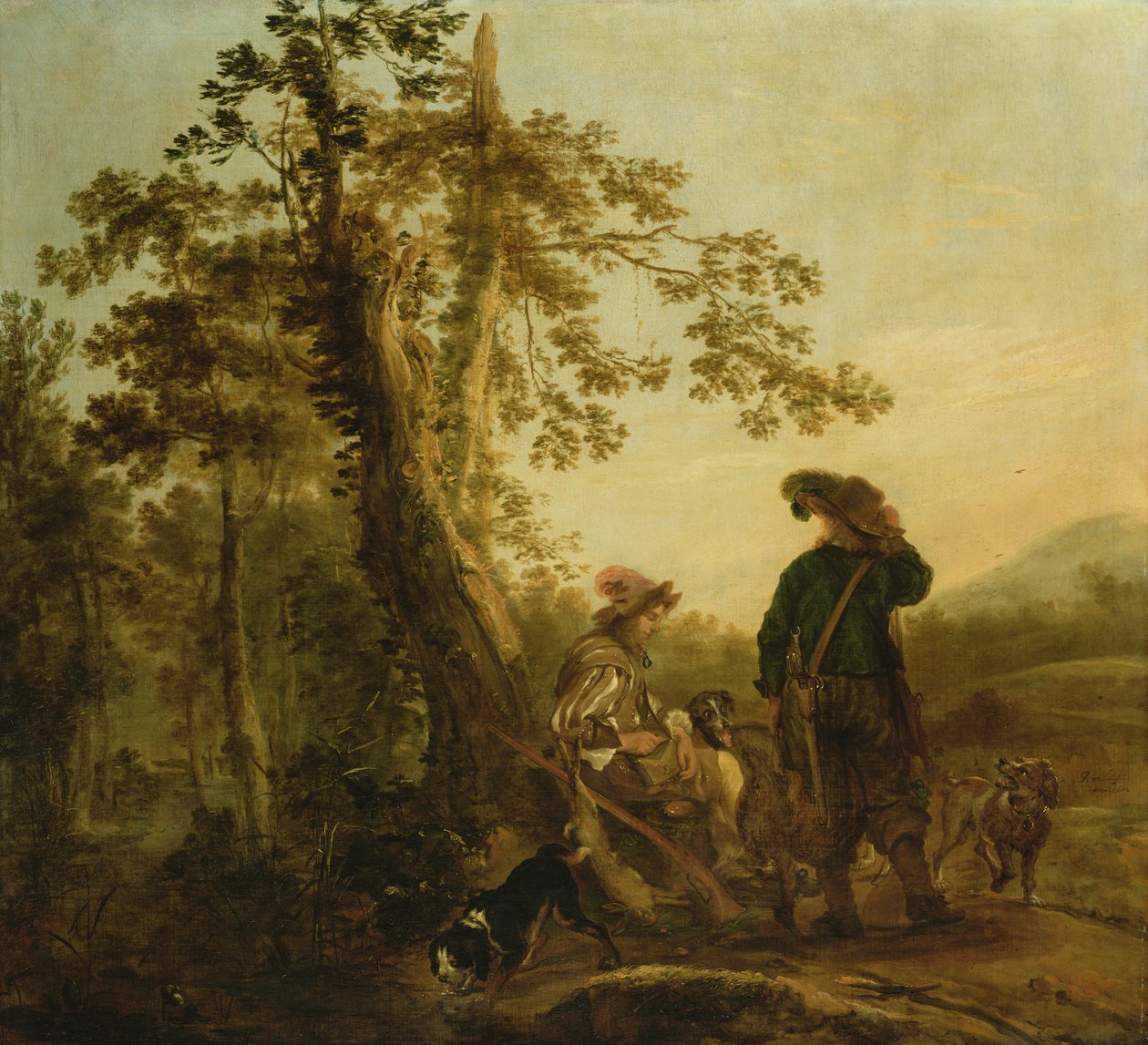 Odpočívající lovci, 1652 od Juriaen Jacobsz