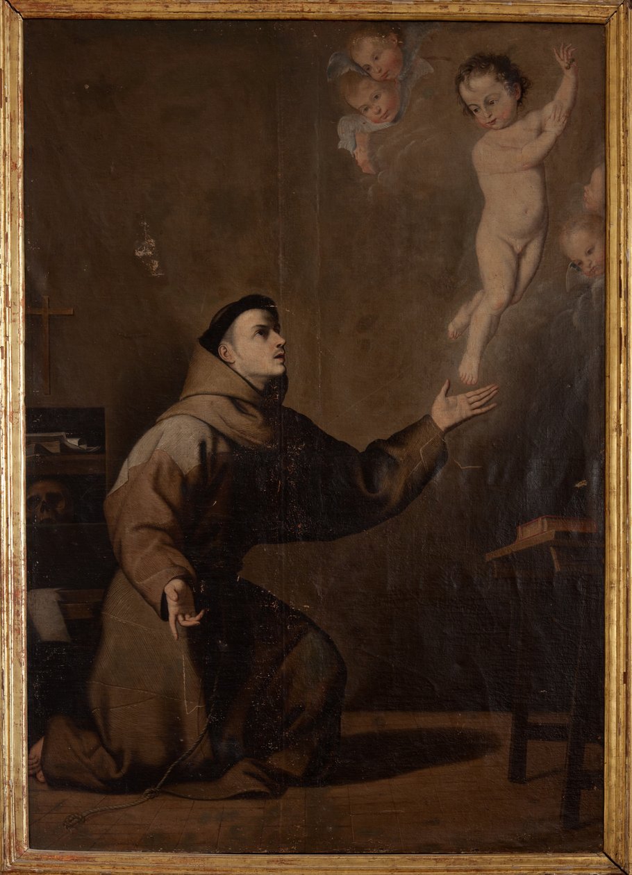 Farní muzeum. Malování. Svatý Anton Paduánský (sv. Antonín Paduánský). Kopie Jose Ribera. Olej na plátně. 17. století. od Jusepe de (c.1590 1652) (after) Ribera