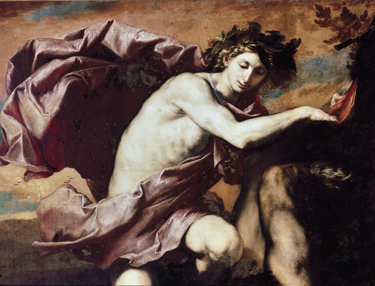 Apollo a Marsyas Apollo, poté, co vyhrál výzvu proti Marsyas, ho nechají oloupat a pak ho hodí do jeskyně. od Jusepe de Ribera