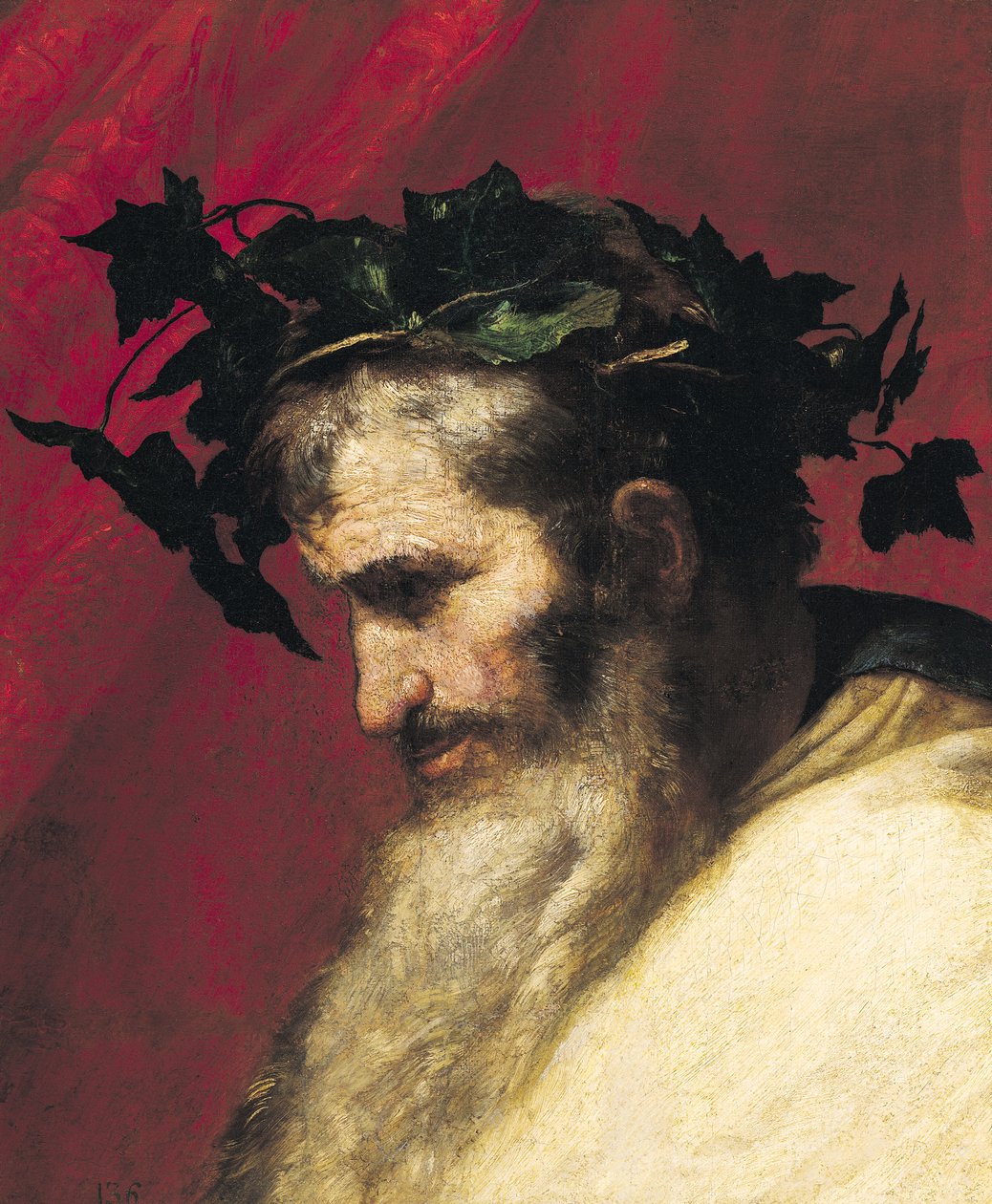 Hlava starého muže, fragment z triumfu Baccha od Jusepe de Ribera