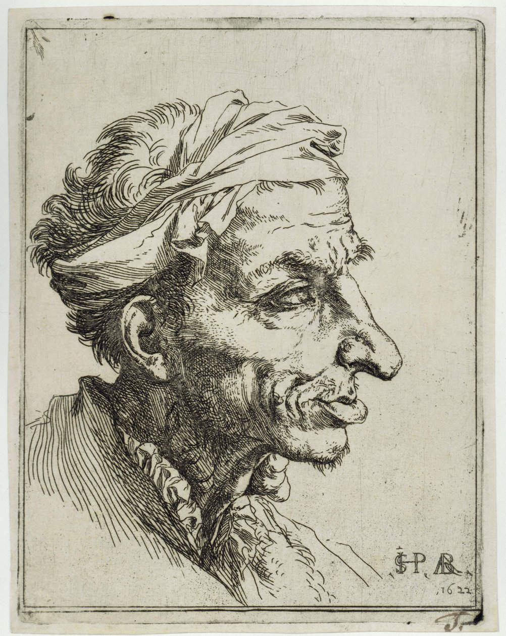 Malá groteskní hlava od Jusepe de Ribera