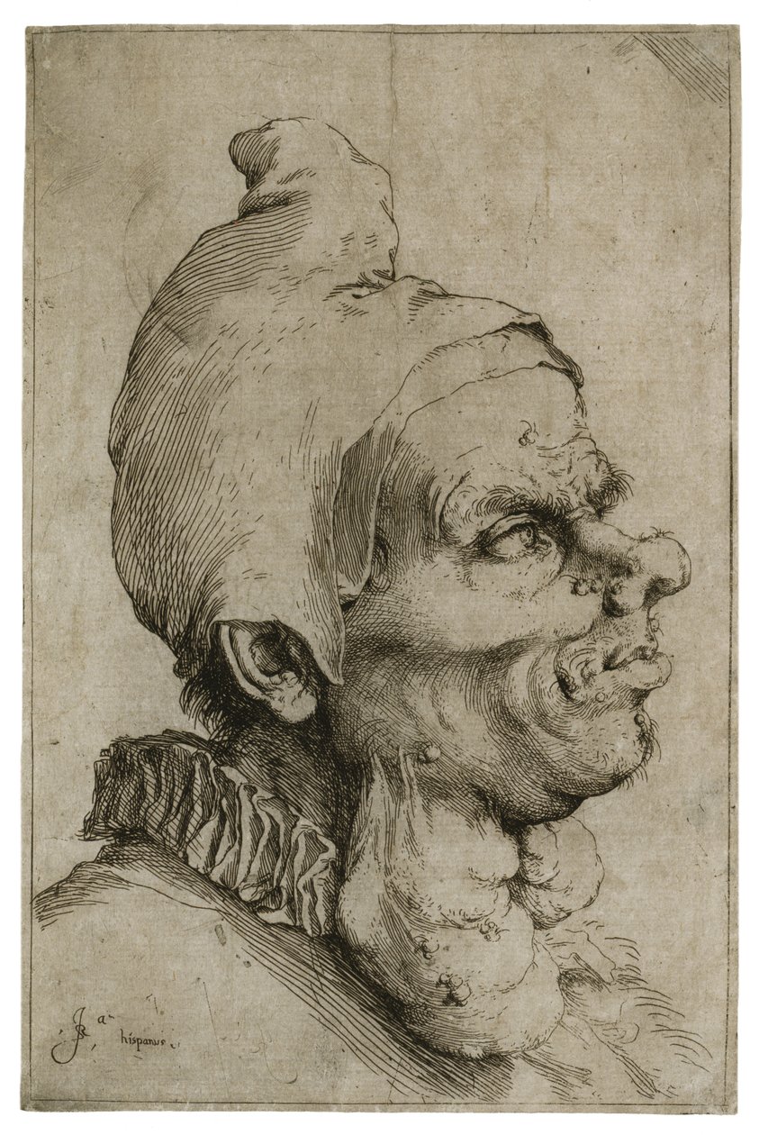 Velká groteskní hlava, kolem 1622 od Jusepe de Ribera