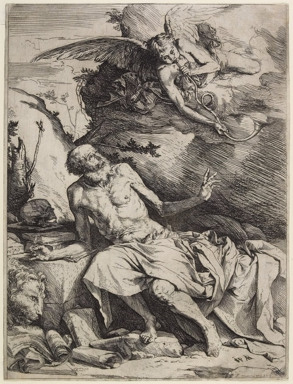 Svatý Jeroným slyší trubku posledního soudu, c. 1621 od Jusepe de Ribera