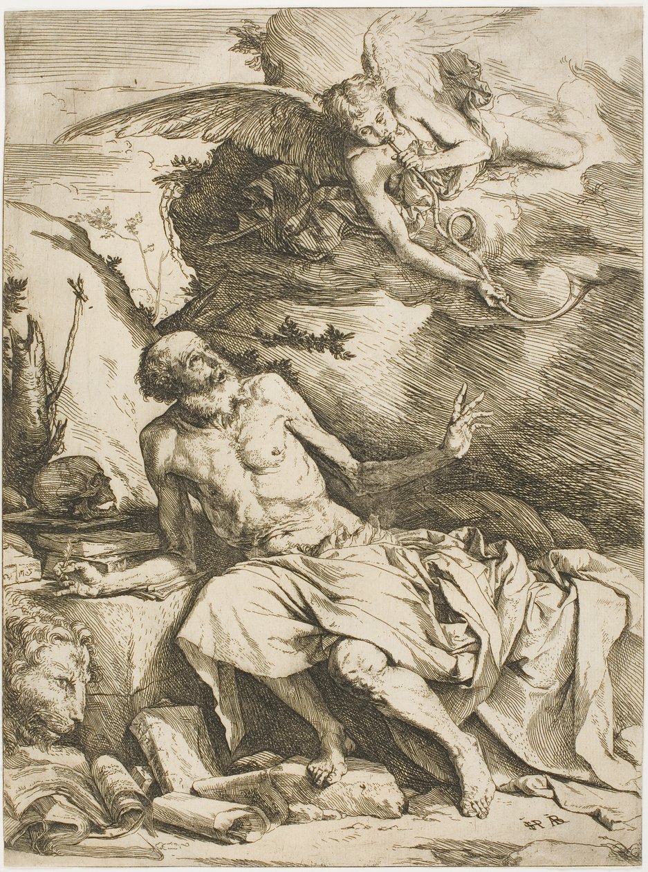 Svatý Jeroným naslouchající trubce posledního soudu od Jusepe de Ribera