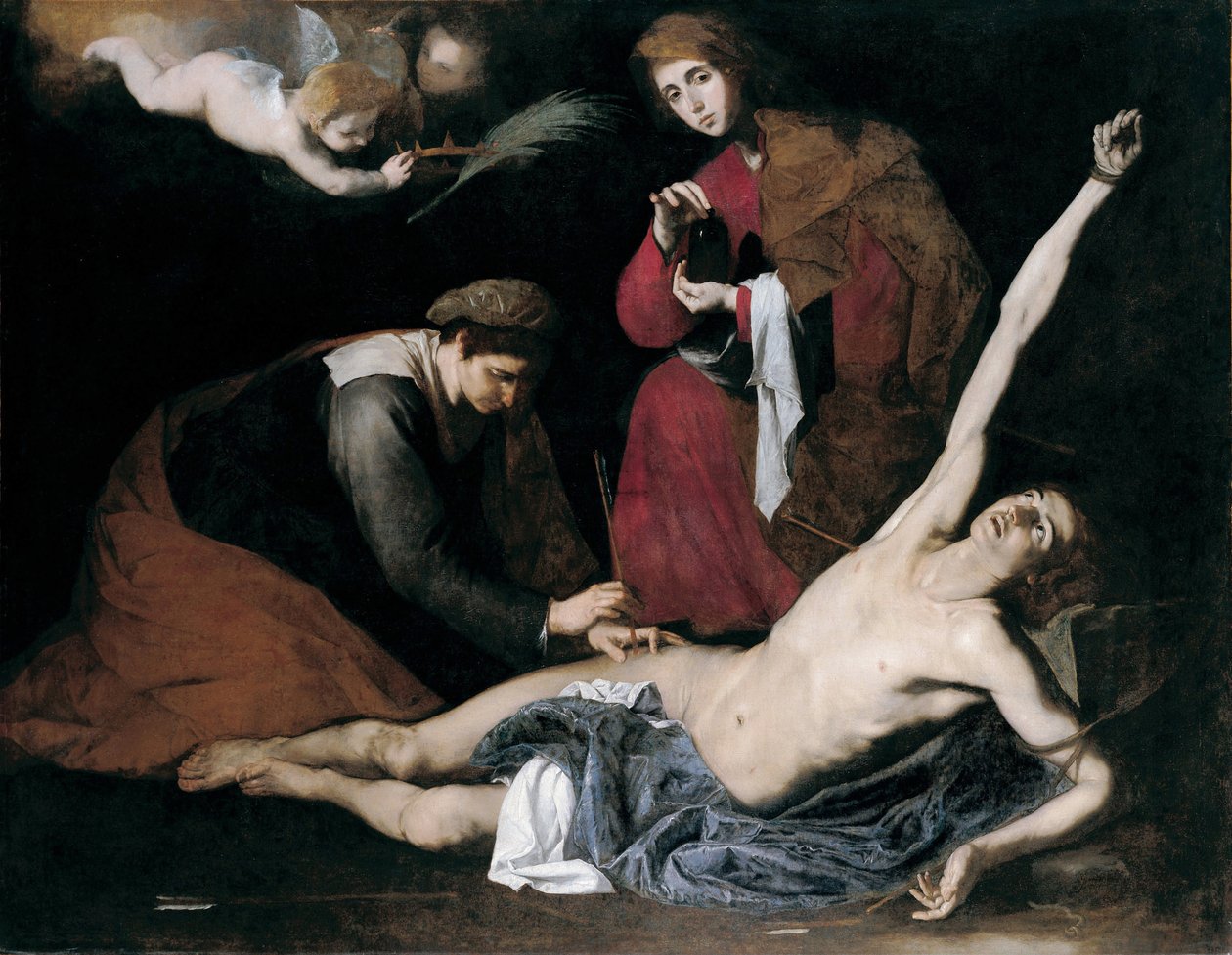 Svatý Sebastian uzdravený svatými ženami - obraz od Jose de Ribera řekl il Spagnoletto ""Španěl"" (1591-1652), kolem roku 1621 od Jusepe de Ribera