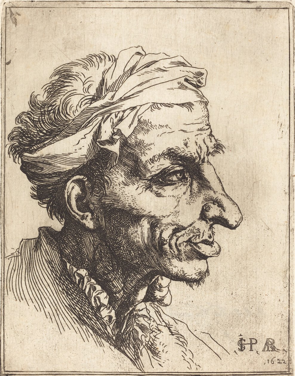 Malá groteskní hlava od Jusepe de Ribera