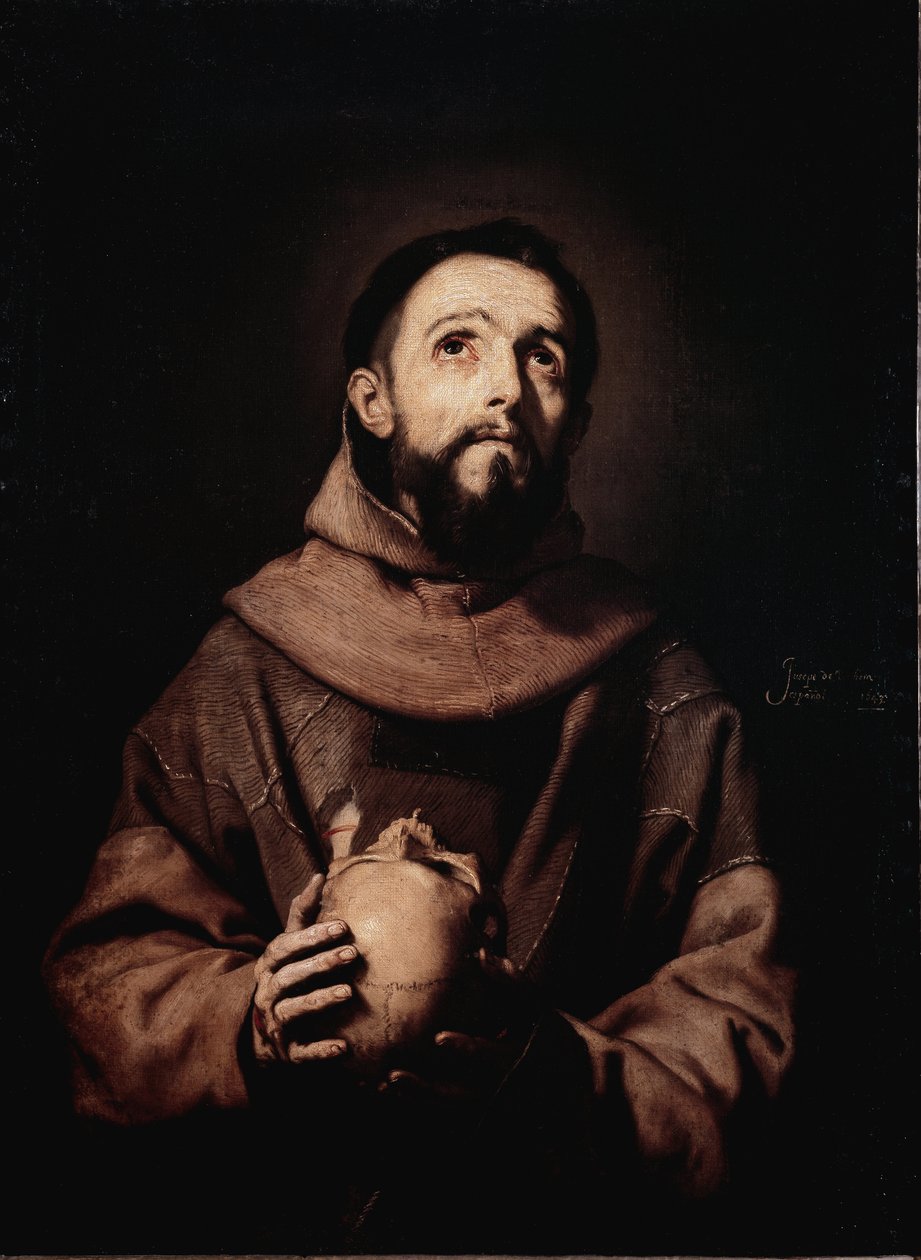 Svatý František z Assisi (olej na plátně od Jusepe de Ribera