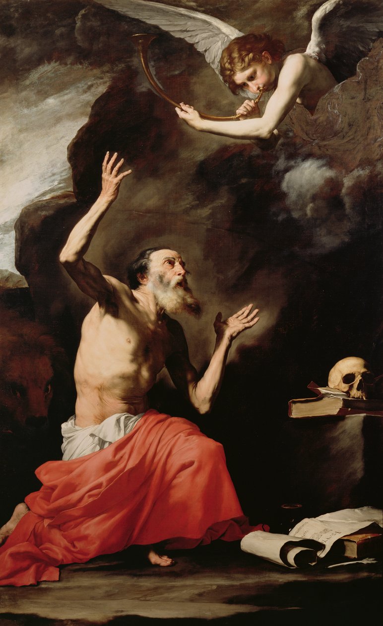 Svatý Jeroným a anděl soudu od Jusepe de Ribera