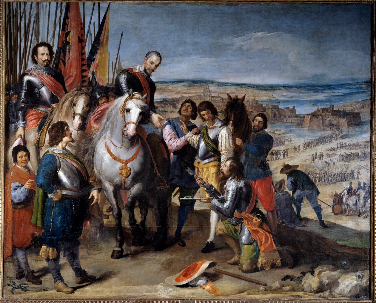 Třicetiletá válka (1618-1648). Nizozemský guvernér předal klíče markýzi z Balbases Ambrosiu de Spinola (1569-1630), který se roku 1622 zmocnil Julierse. Obraz Jusepe Leonardo (1601-1656) od Jusepe or Jose (c.1605 1656) Leonardo