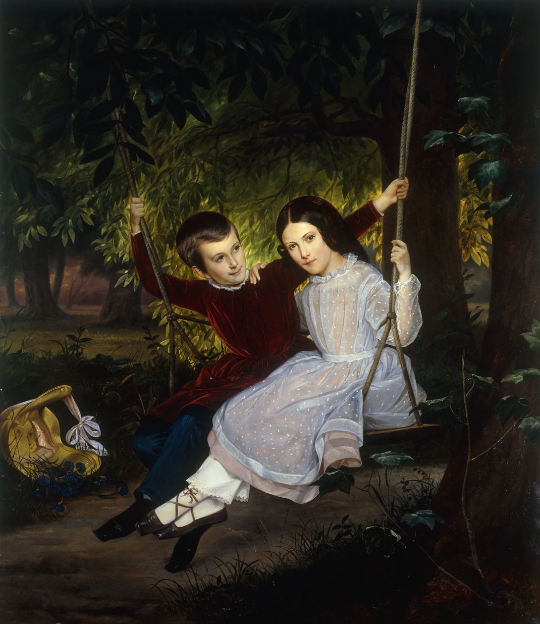 Alexander a Fanny na houpačce, 1847 od Just Jean Christian Holm