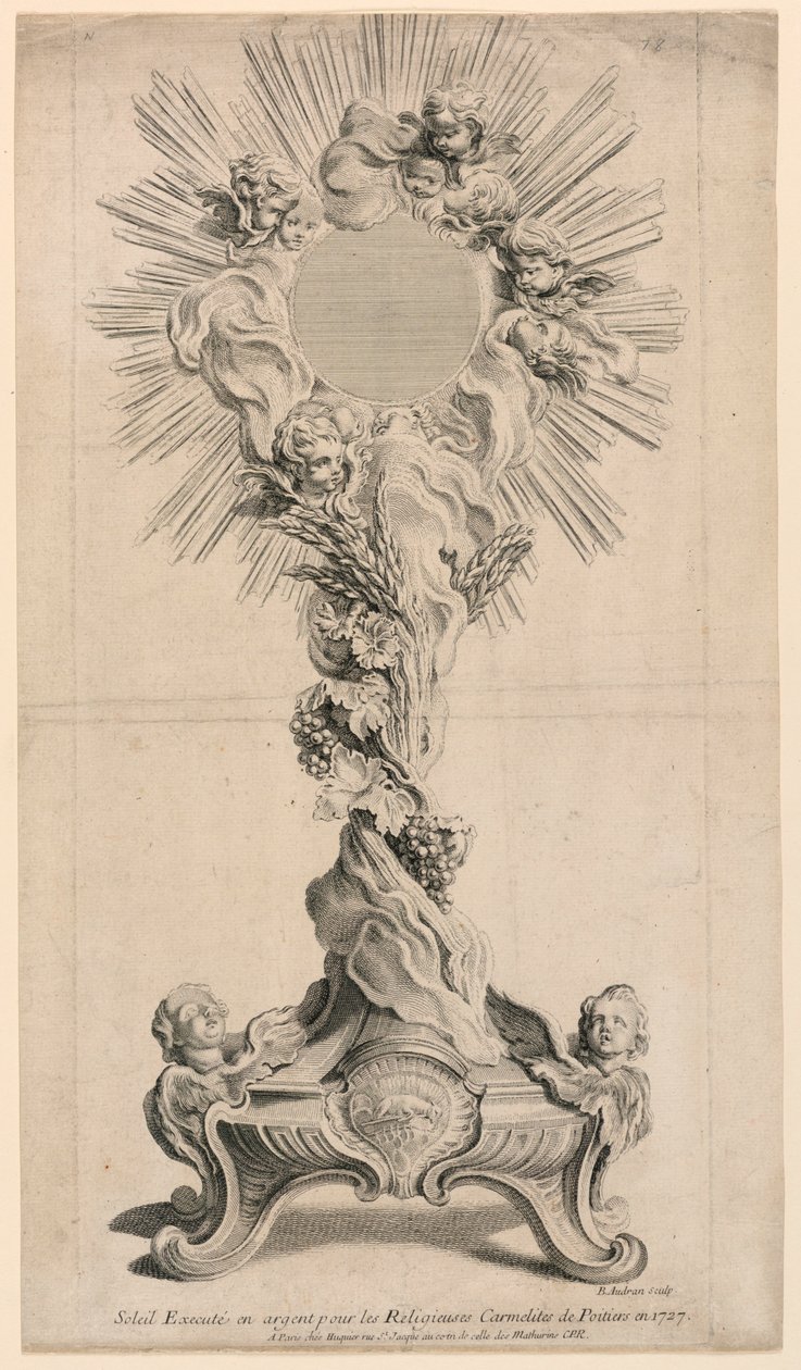 Stříbrná monstrance popravena v roce 1727 od Juste Aurèle Meissonnier