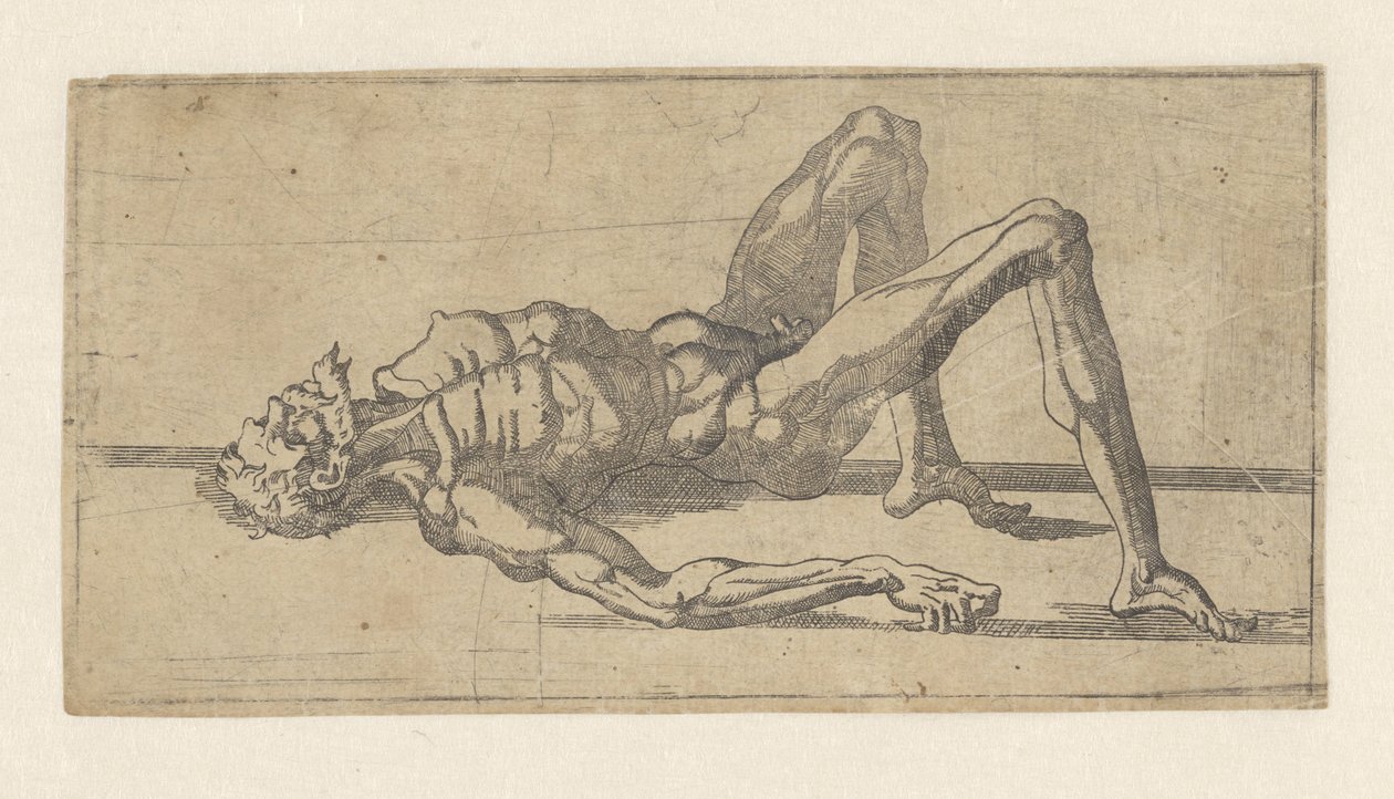 Nahý muž, ležící na zádech od Juste de Juste (attributed to)