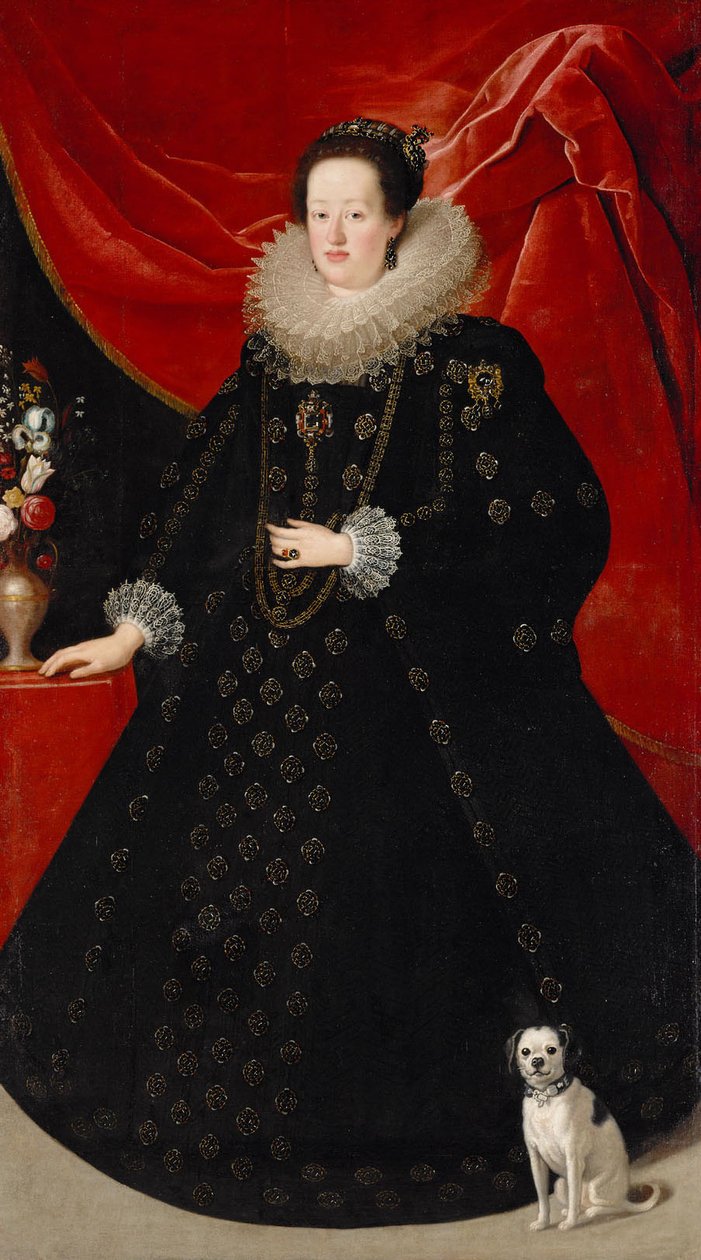Eleonora Gonzaga (1598-1655), císařovna v černých šatech od Justus Sustermans