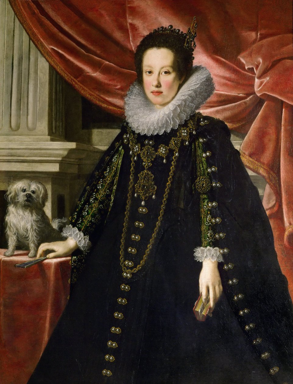 Anna de Medici, arcivévodkyně rakouská s malým psem - Anna de