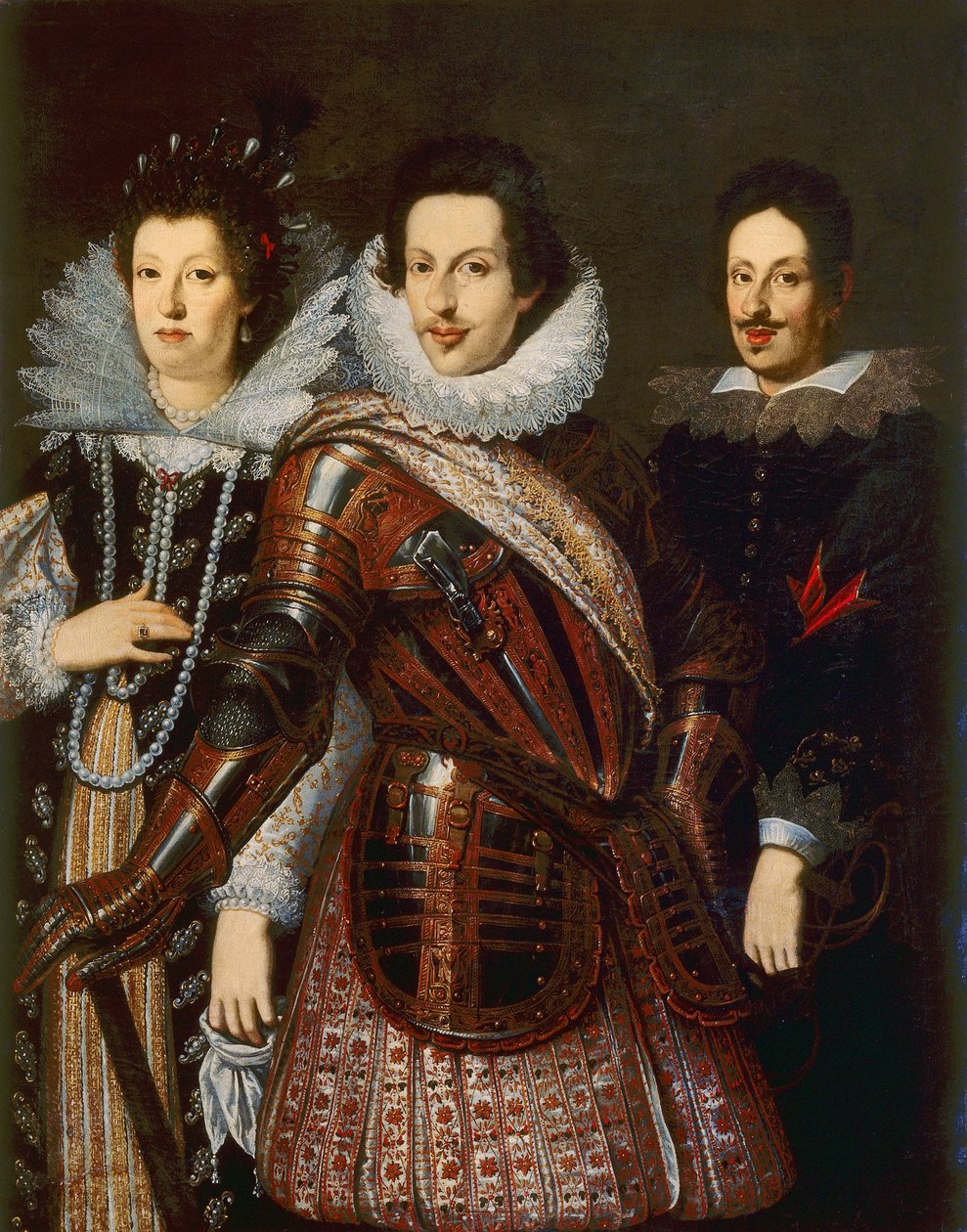 Portrét Marie Madeleine Rakouské, Cosima II. a Ferdinanda II. de Medici, kolem roku 1640 od Justus Sustermans