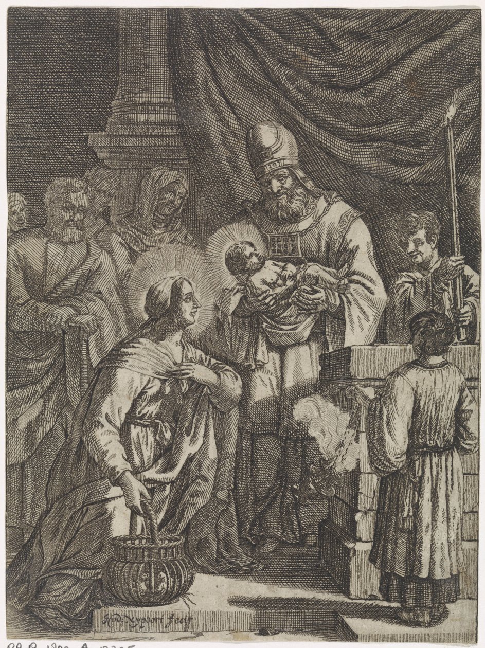 Představení Krista v chrámu od Justus van den Nijpoort
