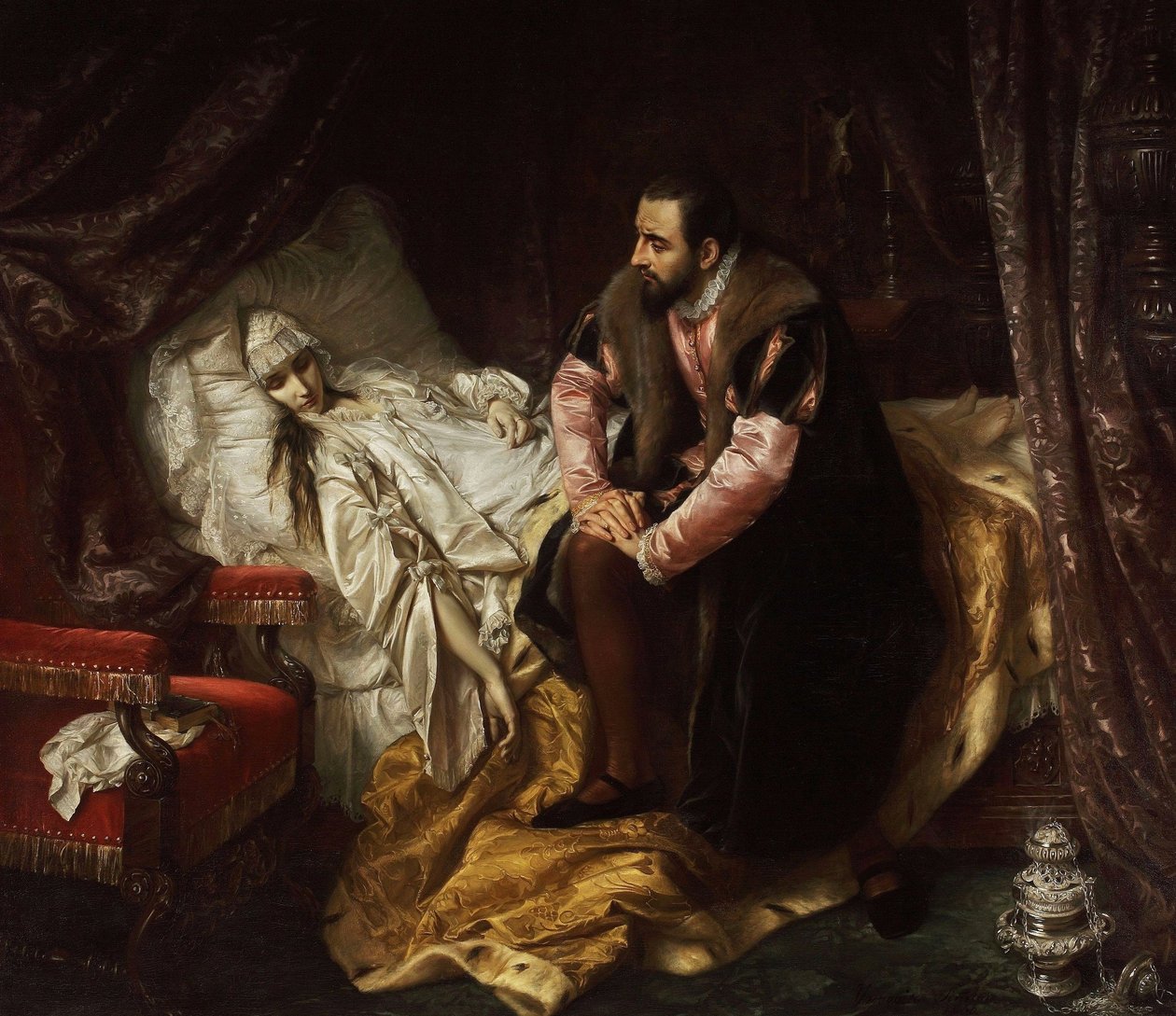Smrt Barbary Radziwill od Józef Simmler